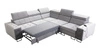Ecksofa mit Schlaffunktion Hampton III navy blau rechts bequemes Ecksofa aus glattem und weichem Samtstoff