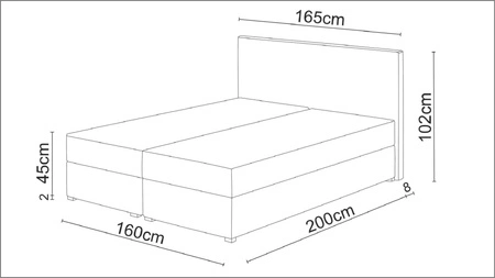 Boxspringbett Harmony 160x200 grau Bett im modernen skandinavischen Stil mit einem Kopfteil mit Zierknöpfen