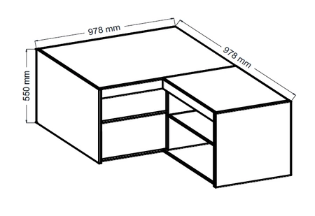 Rene Eck-Kleiderschrank Erweiterung Eiche geölt Funktionsschrank erhöht den Stauraum für Kleidung, Schuhe und Accessoires