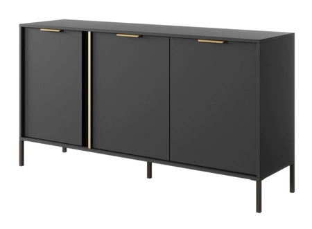 Goldene 153 cm anthrazitfarbene Kommode modernes Design ideal für moderne Innenräume goldene Kante Griff fügt Eleganz