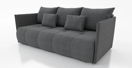 Sofa mit Schlaffunktion Selva dunkelgrau funktionelles Wohnzimmersofa mit Stauraum für Bettzeug aus strapazierfähigem Webstoff