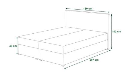 Boxspringbett Casey 180x200 dunkelrot Bett im modernen skandinavischen Stil mit markantem Kopfteil