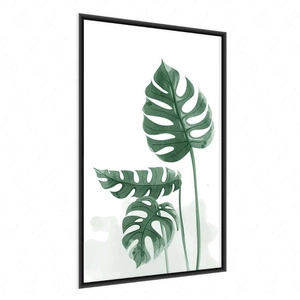 Monstera Blätter Poster 70x100 gerahmt Druck mit stilvollen Grafiken perfekte Dekoration für Wohnzimmer oder Schlafzimmer