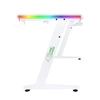 Zeo Gaming-Schreibtisch weiß / grün Designer und ergonomische Schreibtisch rutschfeste Carbonplatte vollständig mit Pad LED-Beleuchtung abgedeckt