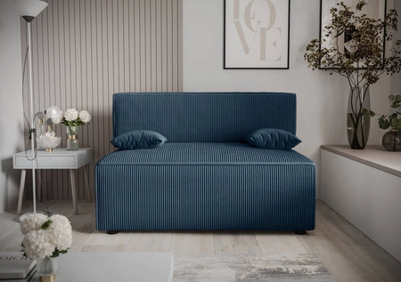 Brandon Schlafsofa blau modernes Design und breite Funktionalität dreidimensionalen Stoff mit ausdrucksvollen Streifen