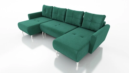 Ecksofa mit Schlaffunktion Felicie U Flasche grün stilvolles und elegantes Ecksofa das zu den skandinavischen Stilrichtungen passt