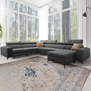 Ecksofa mit Schlaffunktion Bolmso VIII graphit rechts elegantes und bequemes Ecksofa mit Schublade ideal für geräumige Innenräume