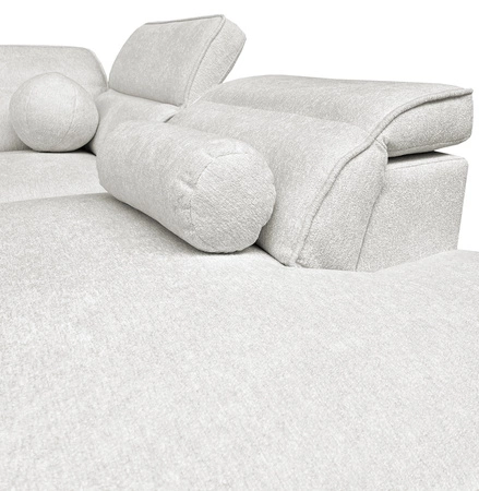 Ecksofa mit Schlaffunktion Viano XI Lux grau Esche rechts Design-Ecksofa mit ausziehbarem Fußteil und Bettzeugstaufach