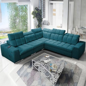 Ecksofa mit Schlaffunktion Luigi III türkis links bequemes Ecksofa für das Wohnzimmer perfekt für die tägliche Entspannung