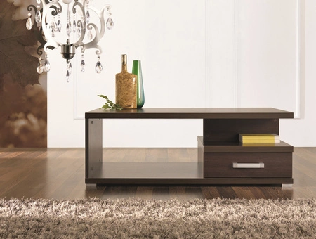 Jazon Couchtisch 68 cm Kastanie Wenge modernes Möbeldesign Die Kanten des Couchtisches sind mit einem speziellen Furnier versehen