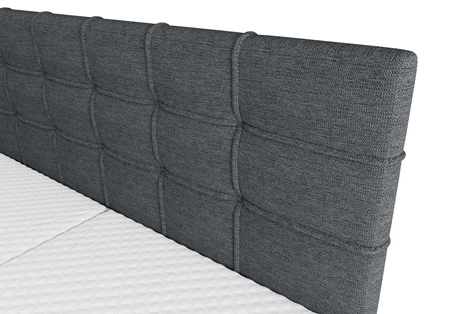 Boxspringbett Irvine 180x200 grau stilvolles Bett mit Bettzeugablage komfortables Kopfteil besticht durch sein elegantes Design