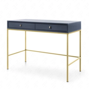 Konsole Mono Dunkelblau Mit Schubladen stilvolles und funktionales Möbelstück mit goldenen metallischen Elementen für den Flur oder das Wohnzimmer