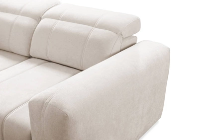 Ecksofa mit Schlaffunktion Cetara III grau-braun links Ergonomisches Ecksofa mit verschiebbarer Rückenlehne und verstellbaren Kopfstützen