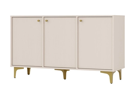 Kioto I Kommode 125 cm beige minimalistische Form ideale Kommode für ein Schlafzimmer, Wohnzimmer oder Jugendzimmer goldene Accessoires