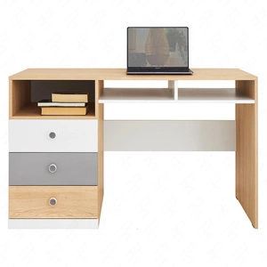 Schreibtisch mit Schubladen Pixel 125 cm Biskuit Eiche / weiß / grau stilvoll und funktional für das Jugendzimmer