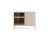 Kommode Amma 104 cm beige unkonventionelles Design geriffelte und verglaste Fronten mit Push-to-Open-System