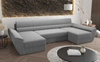 Ecksofa mit Schlaffunktion Fogu U IV grau Esche bequemes und funktionelles Ecksofa für das Wohnzimmer mit einem interessanten Design dreidimensionalen Stoff