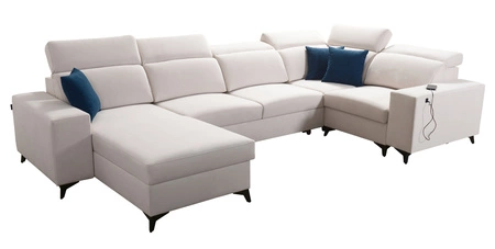 Ecksofa mit Schlaffunktion Kelly Sleek IV lavendelrosa Liege-Ecksofa mit Bettzeugkästen Webstoff