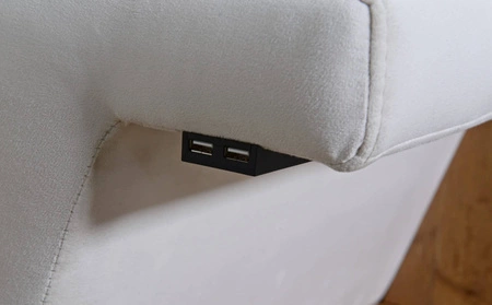 Ecksofa mit Schlaffunktion Bresso braun / weiß links Ecksofa mit praktischer Ablage in Eiche lancelot verstellbare Kopfstützen