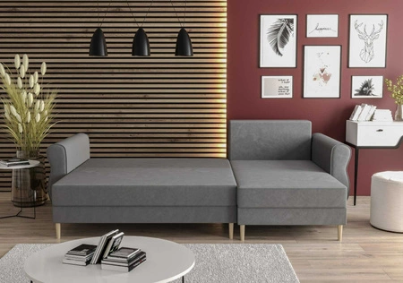 Ecksofa mit Schlaffunktion Wilkins braun rechte Seite stilvolles und modernes Design, das sich in jede Einrichtung einfügt