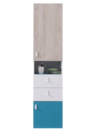 Bücherregal Niko 45 cm weiß / Eiche / marine ideal für das Jugendzimmer sehr nützlich und hat ein modernes Design