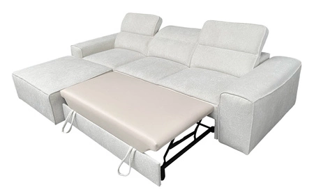 Ecksofa mit Schlaffunktion Viano patina linke Seite stilvolles Ecksofa mit interessanter Form verstellbare Kopfstützen Zierkissen