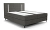 Boxspringbett Norco 140x200 grau stilvolles Bett mit Bettzeug Lagerung Beleuchtung im Kopfteil macht es einzigartig