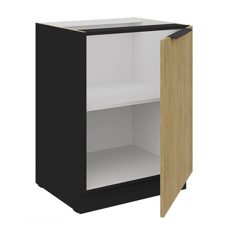 Küchenschrank Crotone 60 D 1F BB schrank mit Regal Metallkante Griff feuchtigkeits- und beschädigungsbeständig Schrank