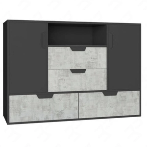 Kommode Nano 120 cm graphit / enigma problemlose Nutzung und Haltbarkeit stilvolle und funktionale Ergänzung für das Büro und Jugendzimmer