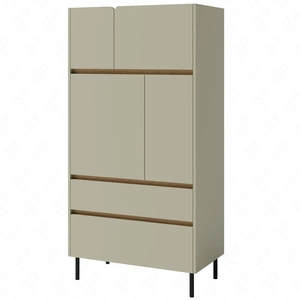 Bücherregal Paguro 80 cm Eukalyptus / eiche baltic dune elegantes Design stabil hohe Beine Bücherregal mit Türen und Schubladen