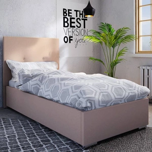 Burgos Polsterbett 90x200 puderrosa mit modernem Kopfteil ideal für ein Jugendzimmer oder kleines Schlafzimmer