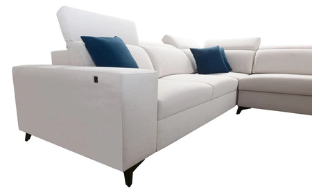 Ecksofa mit Schlaffunktion Kelly Sleek VII grau Esche rechts geflochten bequem und funktionell Ecksofa für Wohnzimmer