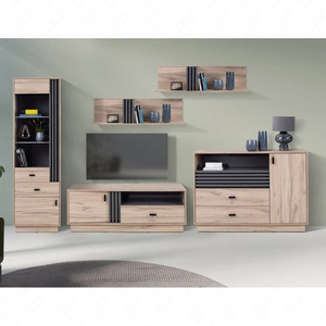 Wohnwand Estan Eiche estana hell / anthrazit innovative Wohn- und Loungemöbel im modernen Stil