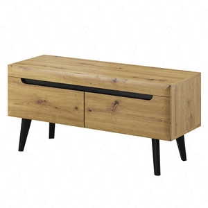 RTV Schrank Atka 107 cm Eiche artisan / schwarz modernes Design Schrank im skandinavischen Stil ideal für Wohnzimmer und Wohnbereich