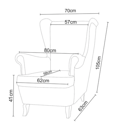 Milano Sessel uszak lila zeitlose Möbelstück in einer modernen Ausgabe ideal für jeden Stil der Einrichtung