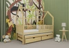 Kinderbett Mickey 80x200 cm Kiefer 2-Personen-Ausziehbett für Kinderzimmer Landhausbett aus massivem Kiefernholz
