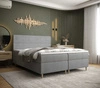 Boxspringbett Bing 180x200 hellgrau im modernen skandinavischen Stil mit markantem Kopfteil