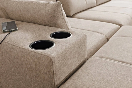 Ecksofa mit Schlaffunktion Tesalia VIII blau links bequemes Ecksofa für das Wohnzimmer mit innovativer Schiebefunktion der Rückenlehne