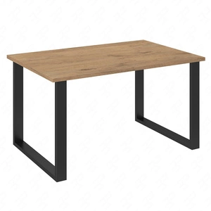 Taunton Tisch 138x90 cm Eiche lancelot / schwarz schlichte Form der Möbel mit stilvollen schwarzen Beinen im Loft-Stil bereichert auslaufsichere Platte