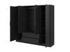 Kleiderschrank Corse 206 cm schwarz modernes Design ideal Kleiderschrank für Schlafzimmer oder Ankleidezimmer geräumige Schubladen