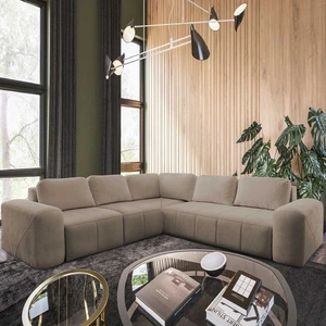 Ecksofa mit Schlaffunktion Bovec III dunkelbeige links extrem stilvolles Ecksofa perfekt für ein geräumiges Wohnzimmer