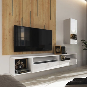 Paleo weiß / weiß glänzend minimalistisches Design Wandschrank für Wohnzimmer oder Sitzungssaal push to open system