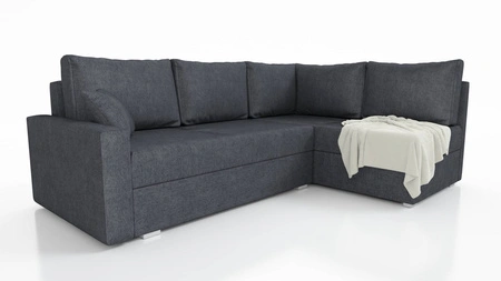 Ecksofa mit Schlaffunktion Nofi dunkelgrau rechts Ecke modernes Design schlichtes und stilvolles Design passend zu jeder Einrichtung