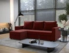 Ecksofa mit Schlaffunktion Pasco burgunderrot linkes klassisches Ecksofa, das sich in jedes Dekor einfügt Ziernähte