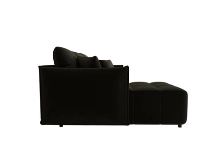 Schlafsofa Oroso graphit links weicher Samtstoff mit hydrophober Beschichtung Bettzeugbehälter