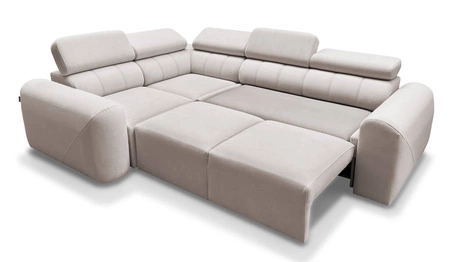 Ecksofa mit Schlaffunktion Cantare II dunkelbeige links bequemes Ecksofa für Wohnzimmer mit stilvollem Charakter weicher Stoff