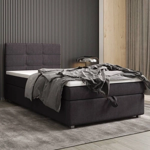 Boxspringbett Fresno 120x200 graphit im modernen skandinavischen Stil mit gepolstertem Kopfteil Bett mit Staukasten