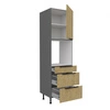 Corsico 60 DPS-215 3S 1F Backofenschrank mit Schubladen feuchtigkeitsdichte Metallgriffe