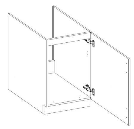 Untertischgerät Nalo 50 ZL 1F BB, dampf-, spritz- und hitzebeständiger Schrank