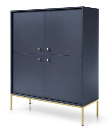 Möbelset Mono Dunkelblau Minimalistisches Design Wohnzimmermöbelset oder für das Wohnzimmer goldene metallische Elemente